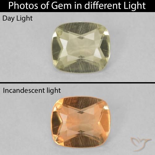 0.44ct Natural Luz amarela Diásporo com mudança de cor, Almofada, VVS