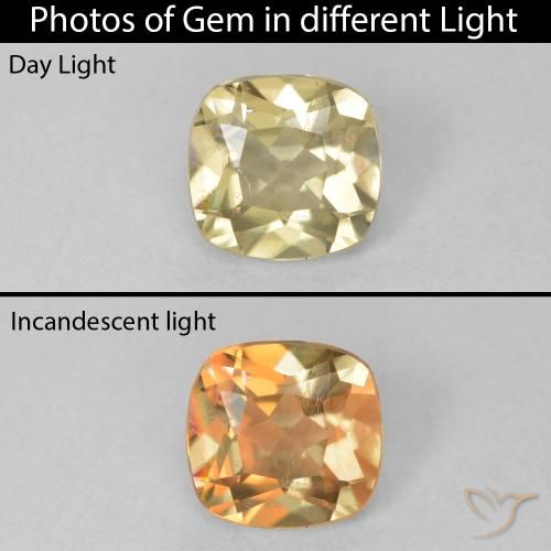 0.71ct Natural Luz amarela Diásporo com mudança de cor, Almofada, VS