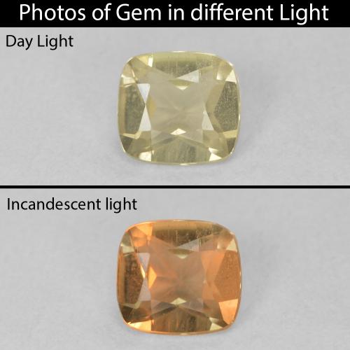 0.54ct Natural Luz amarela Diásporo com mudança de cor, Almofada, VS