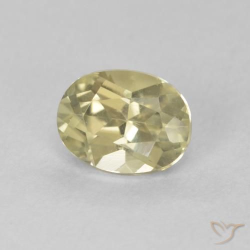 Diasporo de mudança de cor amarelo natural 0,88ct, corte oval, VVS-VS