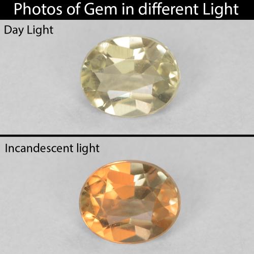 0.29ct Natural Amarelo muito claro Diásporo com mudança de cor, oval, VS