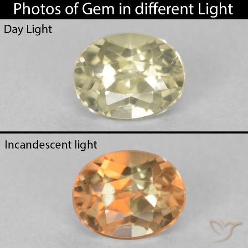 0.40ct Natural Luz amarela Diásporo com mudança de cor, oval, VS