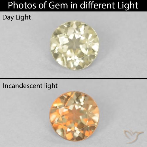 0.31ct Natural Luz amarela Diásporo com mudança de cor, Redondo, VVS-VS