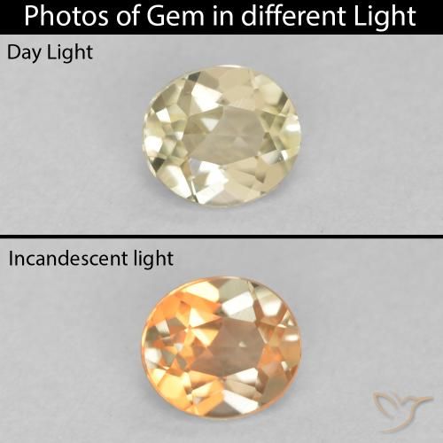 0.34ct Natural Luz amarela Diásporo com mudança de cor, oval, VVS-VS