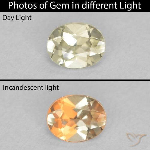 0.32ct Natural Amarelo muito claro Diásporo com mudança de cor, oval, VVS-VS