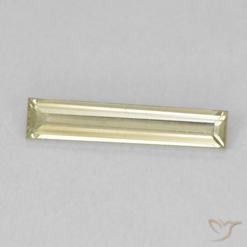 Diásporo com mudança de cor amarelo suave Natural 0.84ct, baguete, VVS-VS