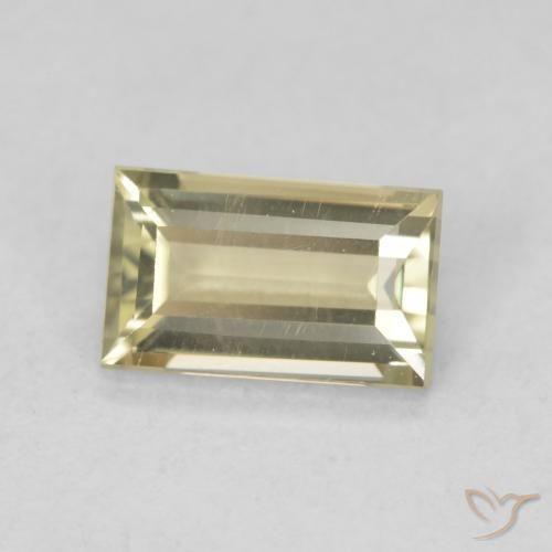 Diásporo com mudança de cor Luz amarela Natural 0.86ct, baguete, VVS-VS