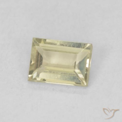 Diásporo com mudança de cor amarelo suave Natural 0.46ct, baguete, VVS-VS