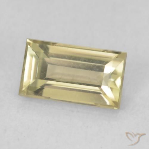 Diásporo com mudança de cor Luz amarela Natural 0.77ct, baguete, VVS-VS