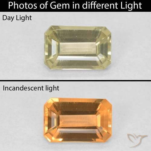 1.10ct Natural Luz amarela Diásporo com mudança de cor, Corte Esmeralda, VVS-VS