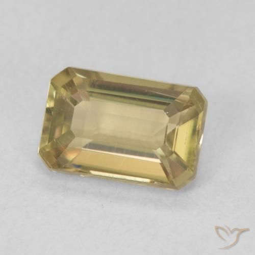 Diásporo com mudança de cor Amarelo dourado Natural 1.14ct, Corte Octógono / Esmeralda, VVS-VS