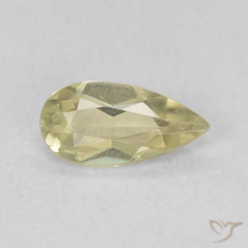 Diásporo com mudança de cor Luz amarela Natural 0.55ct, Formato de pêra, VS