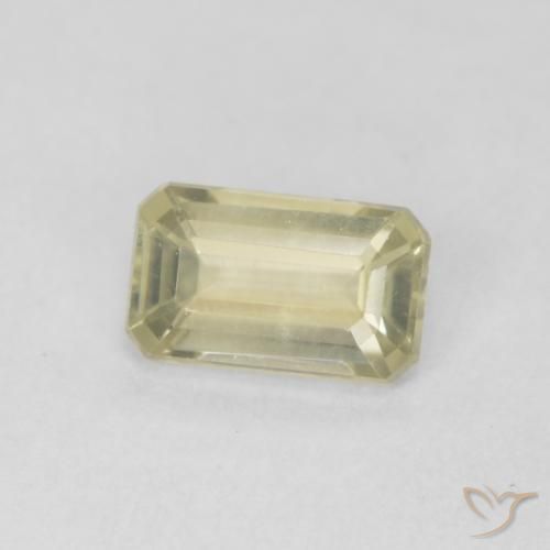 Diásporo com mudança de cor amarelo suave Natural 0.64ct, Corte Octógono / Esmeralda, VVS-VS
