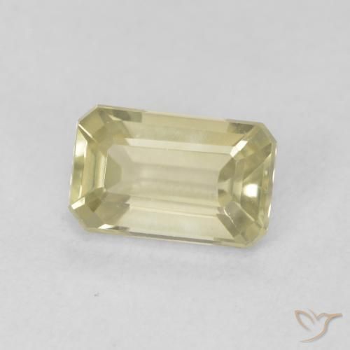 Diásporo com mudança de cor amarelo suave Natural 0.63ct, Corte Octógono / Esmeralda, VVS-VS