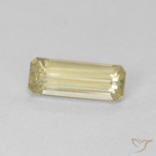Diásporo com mudança de cor amarelo suave Natural 1.12ct, Corte Octógono / Esmeralda, VVS-VS