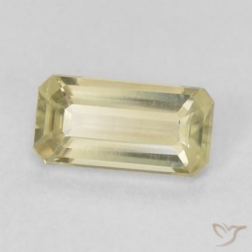 Diásporo com mudança de cor amarelo suave Natural 0.55ct, Corte Octógono / Esmeralda, VVS