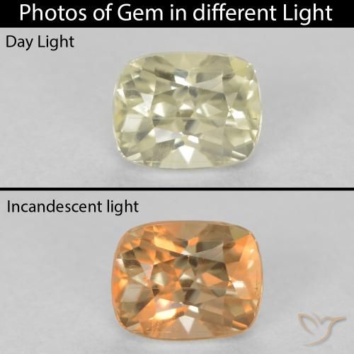 0.73ct Natural Luz amarela Diásporo com mudança de cor, Almofada, VS
