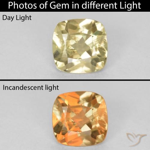 1.20ct Natural Luz amarela Diásporo com mudança de cor, Almofada, VS