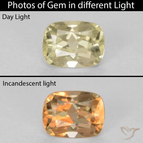 0.93ct Natural Luz amarela Diásporo com mudança de cor, Almofada, VS