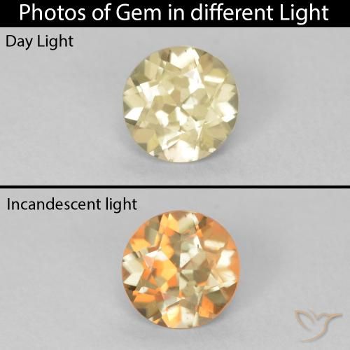 0.57ct Natural Luz amarela Diásporo com mudança de cor, Redondo, VS
