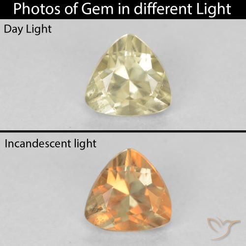 0.42ct Natural Luz amarela Diásporo com mudança de cor, Trilhão, VS