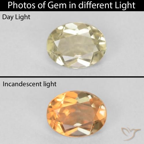 0.41ct Natural Luz amarela Diásporo com mudança de cor, oval, VS