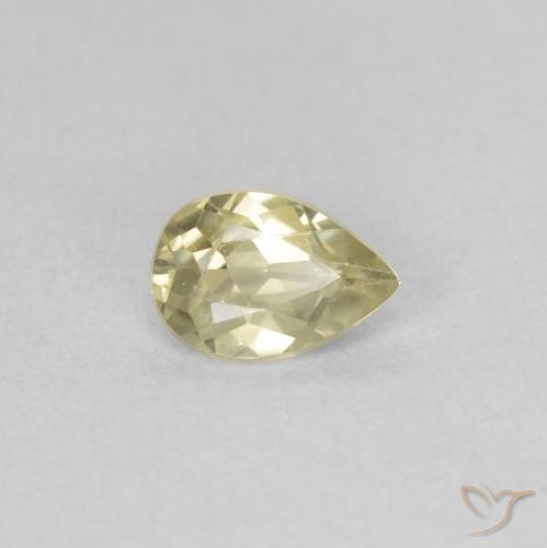 Diásporo com mudança de cor Luz amarela Natural 0.50ct, Formato de pêra, VVS-VS