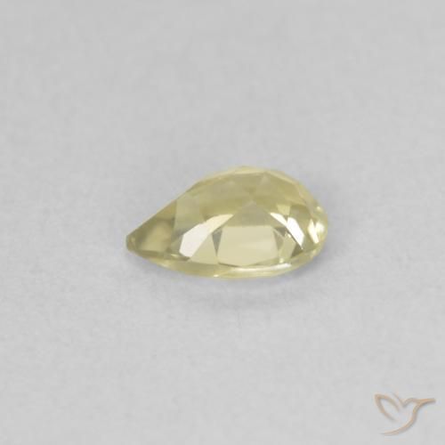 Diásporo com mudança de cor Luz amarela Natural 0.50ct, Formato de pêra, VVS-VS