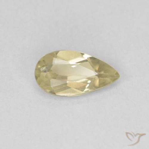 Diásporo com mudança de cor Luz amarela Natural 0.55ct, Formato de pêra, VVS-VS