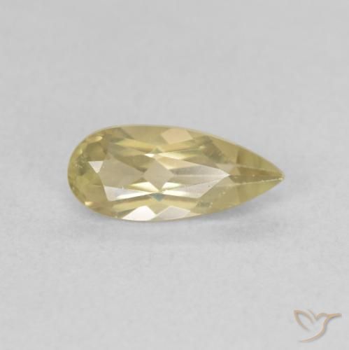 Diásporo com mudança de cor Luz amarela Natural 0.80ct, Formato de pêra, VVS-VS