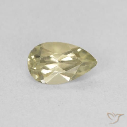Diásporo com mudança de cor amarelo suave Natural 0.49ct, Formato de pêra, VVS