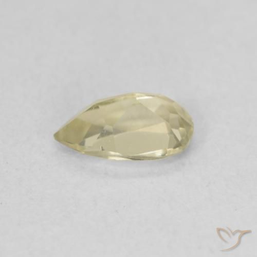 Diásporo com mudança de cor amarelo suave Natural 0.49ct, Formato de pêra, VVS