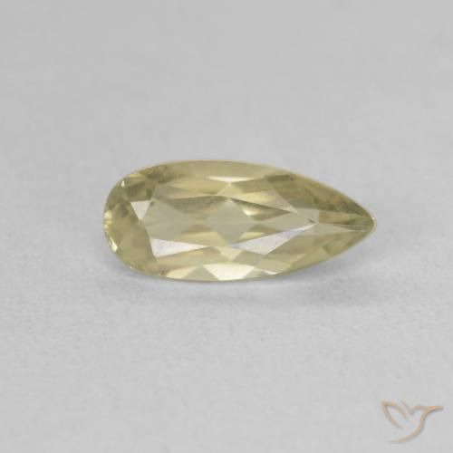 Diásporo com mudança de cor Amarelo verde Natural 0.97ct, Formato de pêra, VVS