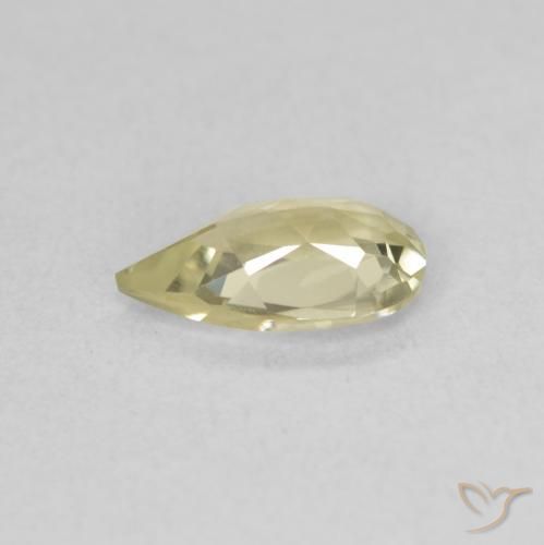 Diásporo com mudança de cor amarelo médio Natural 0.75ct, Formato de pêra, VVS