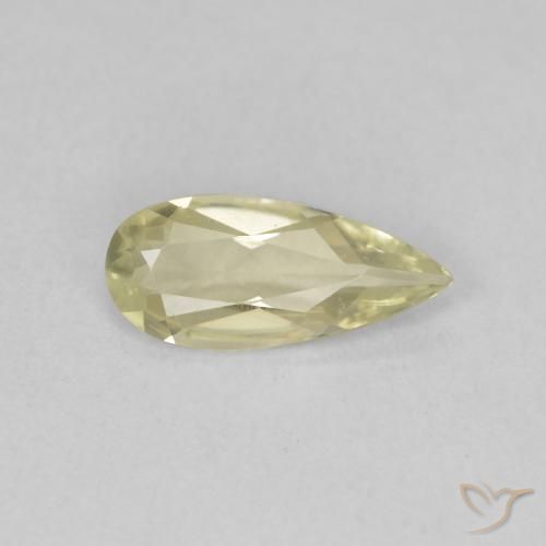 Diásporo com mudança de cor amarelo médio Natural 0.91ct, Formato de pêra, VVS