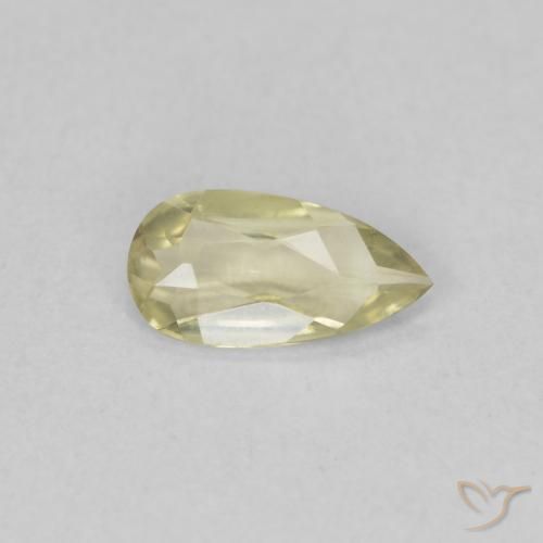 Diásporo com mudança de cor Luz amarela Natural 0.46ct, Formato de pêra, VVS