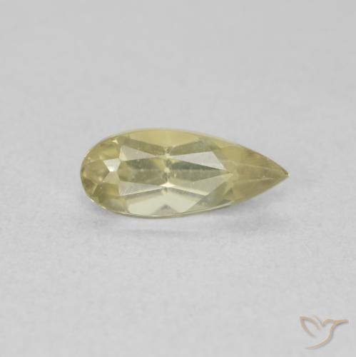 Diásporo com mudança de cor amarelo suave Natural 0.66ct, Formato de pêra, VVS