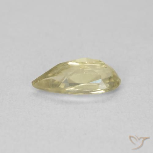 Diásporo com mudança de cor amarelo suave Natural 0.66ct, Formato de pêra, VVS