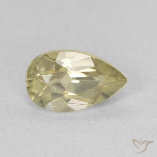 Diásporo com mudança de cor Luz amarela Natural 0.64ct, Formato de pêra, VS-SI