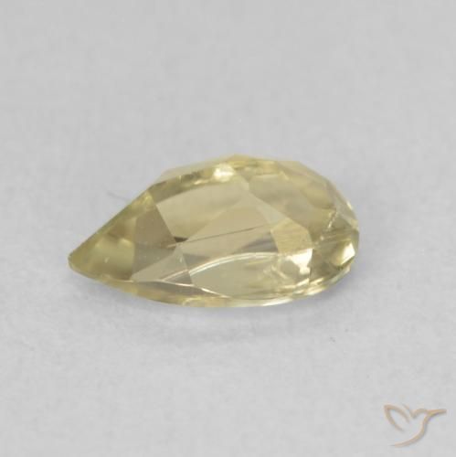 Diásporo com mudança de cor Luz amarela Natural 0.64ct, Formato de pêra, VS-SI