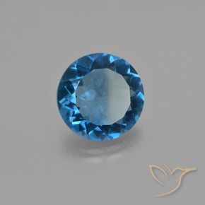 Fluorita que muda de cor azul egípcio Natural 9.65ct, Redondo, VS
