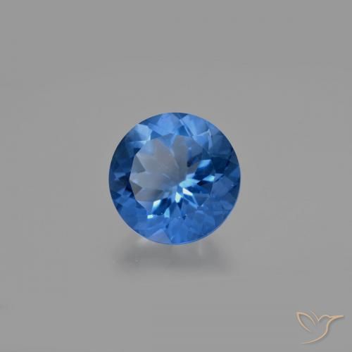 Fluorita que muda de cor Azul escuro Natural 12.25ct, Redondo, VS
