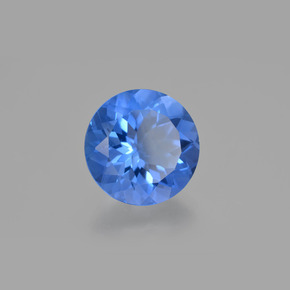 Fluorita de Mudança de Cor Violeta-Azul Natural 14,16ct, Corte Redondo, VVS