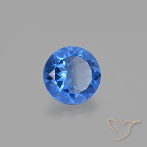 Fluorita que muda de cor Azul escuro Natural 13.19ct, Redondo, VS