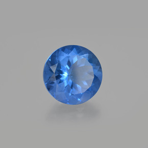 Fluorita de mudança de cor azul marinho intenso natural 15,29ct, corte redondo, VS