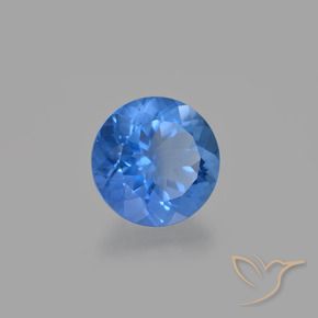 Fluorita que muda de cor Azul profundo Natural 15.04ct, Redondo, VS