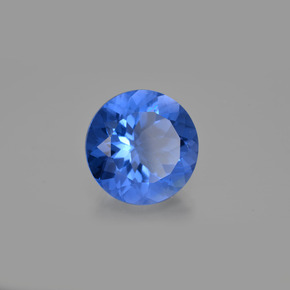 Fluorita de mudança de cor azul escuro natural 13,98ct, corte redondo, VS