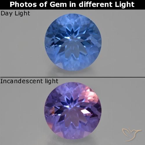 13.89ct Natural Azul-marinho Fluorita que muda de cor, Redondo, VS