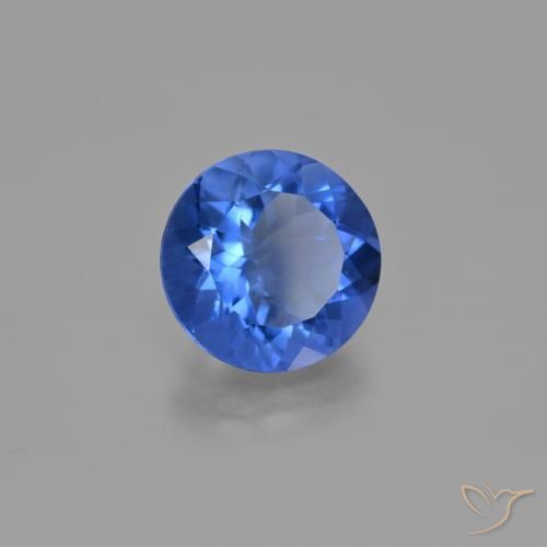 Fluorita que muda de cor Azul escuro Natural 10.65ct, Redondo, VS