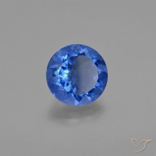 Fluorita que muda de cor Azul-marinho Natural 10.90ct, Redondo, VS
